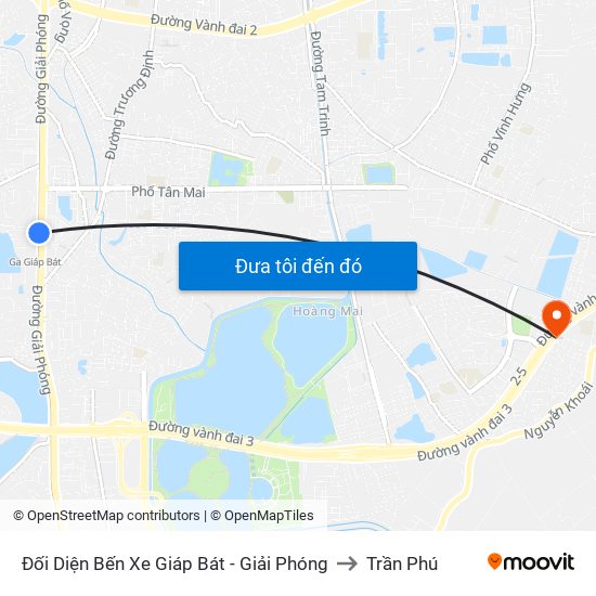 Đối Diện Bến Xe Giáp Bát - Giải Phóng to Trần Phú map