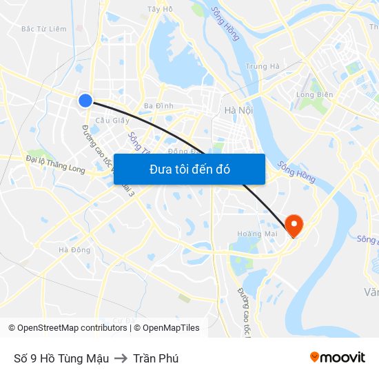 Số 9 Hồ Tùng Mậu to Trần Phú map