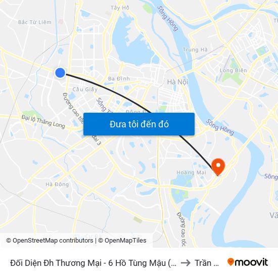 Đối Diện Đh Thương Mại - 6 Hồ Tùng Mậu (Cột Sau) to Trần Phú map