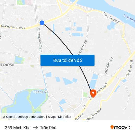 259 Minh Khai to Trần Phú map