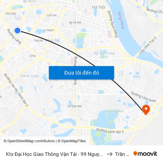 Ktx Đại Học Giao Thông Vận Tải - 99 Nguyễn Chí Thanh to Trần Phú map