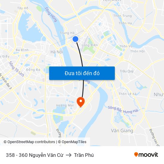 358 - 360 Nguyễn Văn Cừ to Trần Phú map