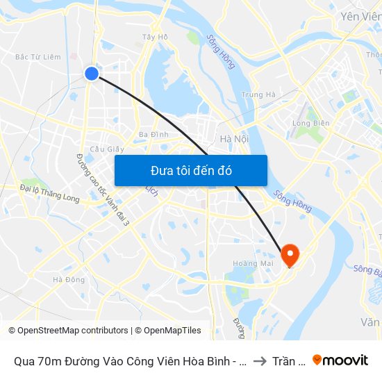 Qua 70m Đường Vào Công Viên Hòa Bình - Phạm Văn Đồng to Trần Phú map