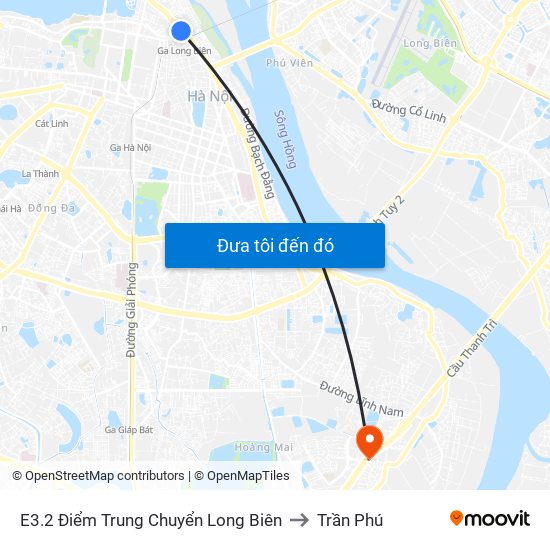 E3.2 Điểm Trung Chuyển Long Biên to Trần Phú map