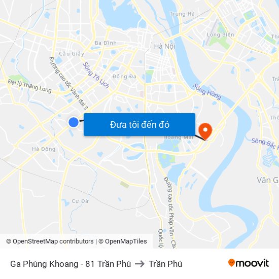 Ga Phùng Khoang - 81 Trần Phú to Trần Phú map