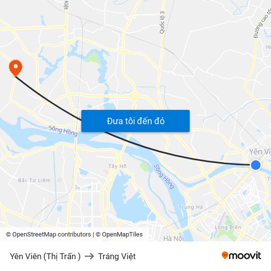 Yên Viên (Thị Trấn ) to Tráng Việt map
