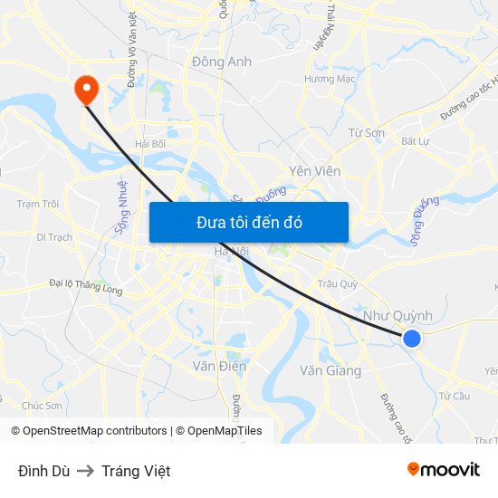 Đình Dù to Tráng Việt map