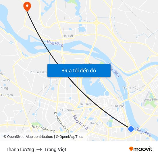 Thanh Lương to Tráng Việt map