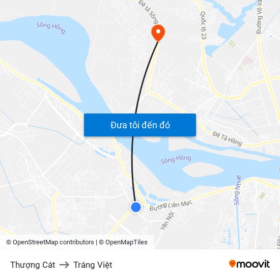 Thượng Cát to Tráng Việt map