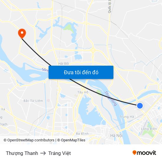 Thượng Thanh to Tráng Việt map
