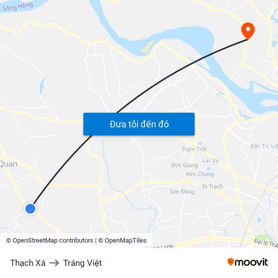 Thạch Xá to Tráng Việt map