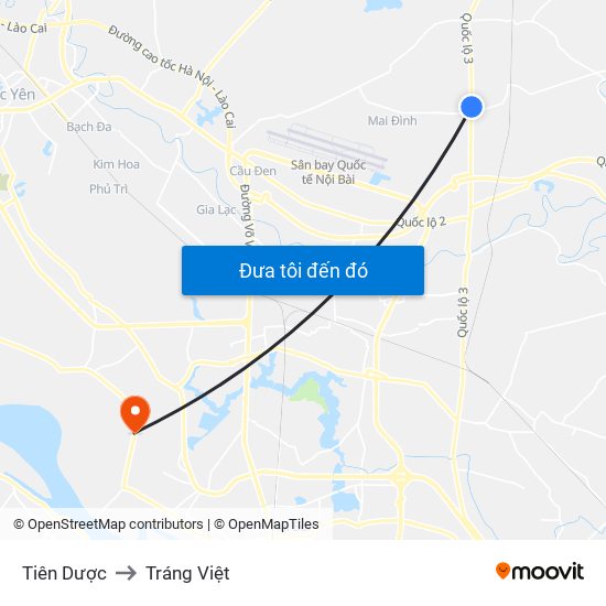 Tiên Dược to Tráng Việt map