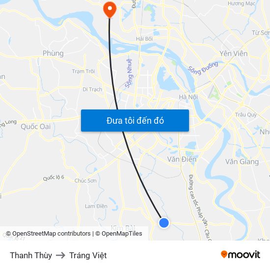 Thanh Thùy to Tráng Việt map