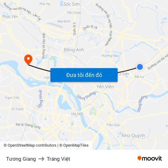 Tương Giang to Tráng Việt map