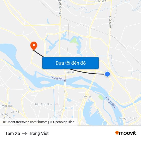 Tầm Xá to Tráng Việt map