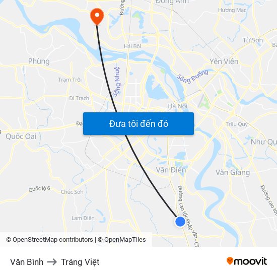 Văn Bình to Tráng Việt map