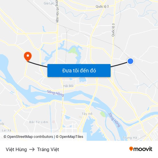 Việt Hùng to Tráng Việt map