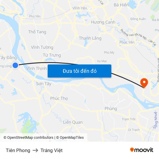 Tiên Phong to Tráng Việt map