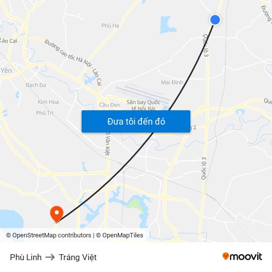 Phù Linh to Tráng Việt map