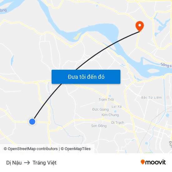 Dị Nậu to Tráng Việt map