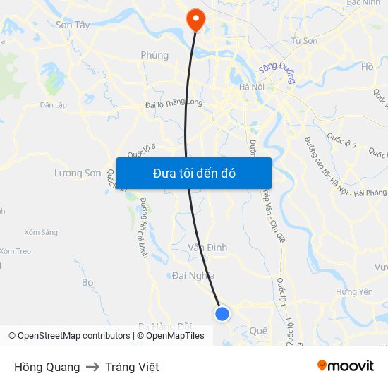 Hồng Quang to Tráng Việt map