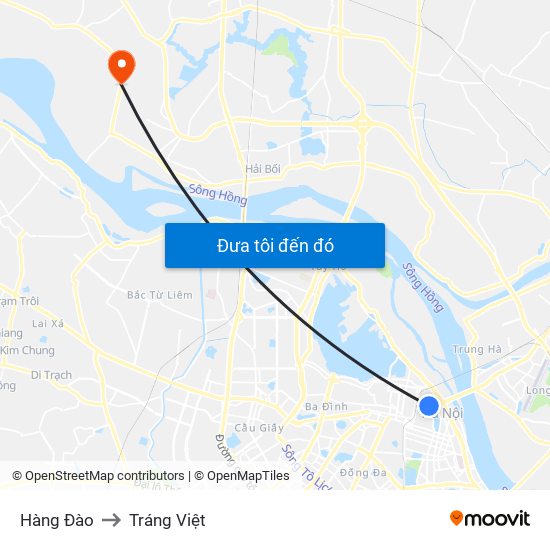 Hàng Đào to Tráng Việt map