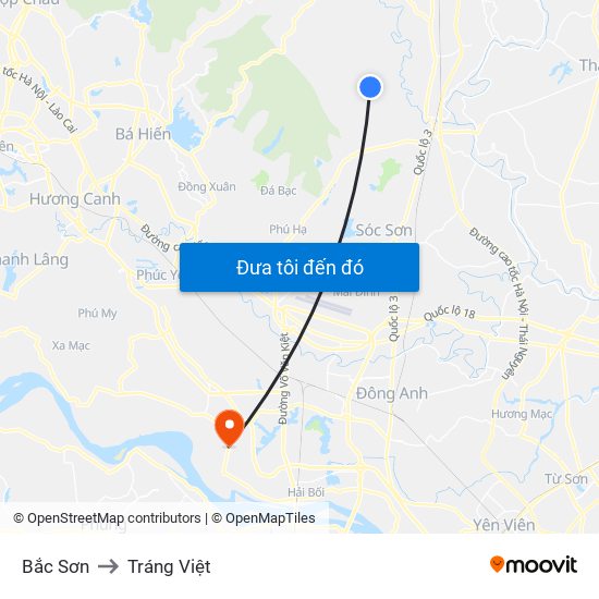 Bắc Sơn to Tráng Việt map