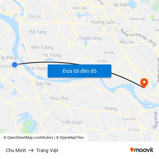 Chu Minh to Tráng Việt map