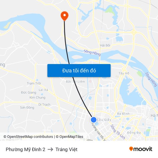 Phường Mỹ Đình 2 to Tráng Việt map