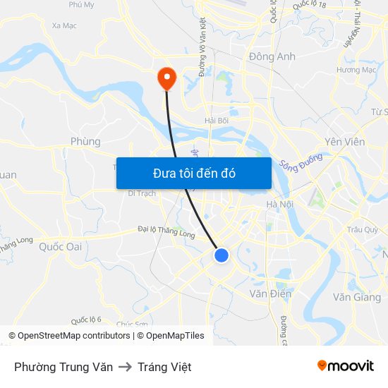 Phường Trung Văn to Tráng Việt map