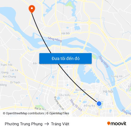 Phường Trung Phụng to Tráng Việt map