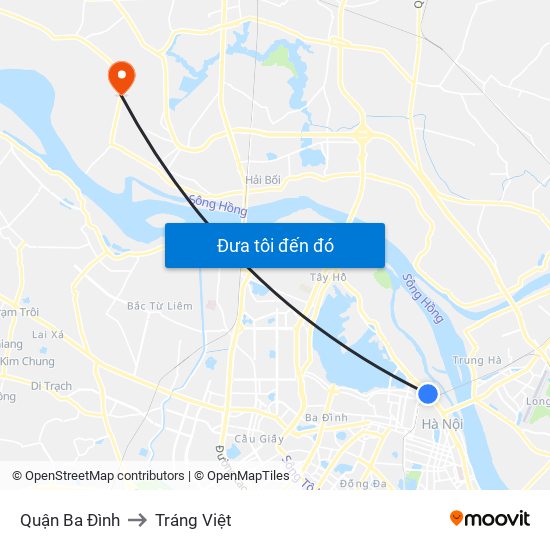 Quận Ba Đình to Tráng Việt map