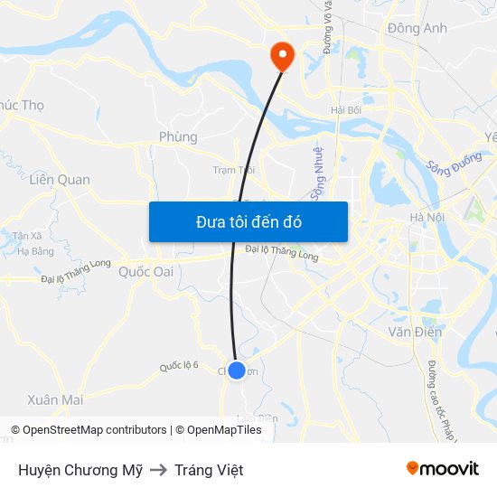 Huyện Chương Mỹ to Tráng Việt map