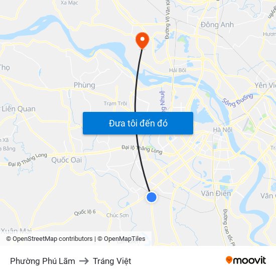 Phường Phú Lãm to Tráng Việt map