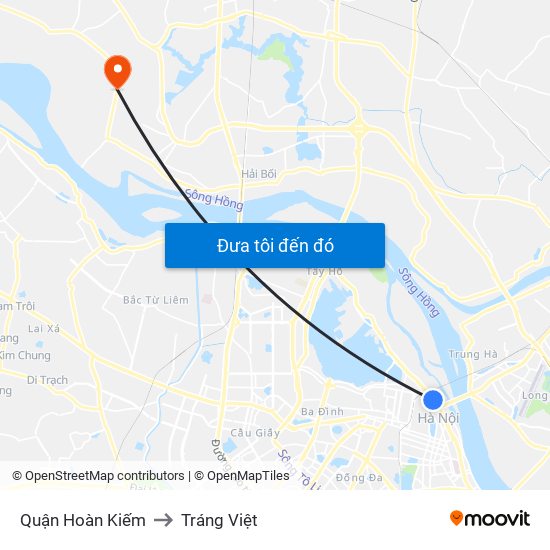 Quận Hoàn Kiếm to Tráng Việt map