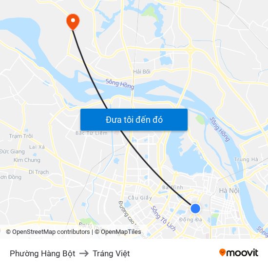 Phường Hàng Bột to Tráng Việt map