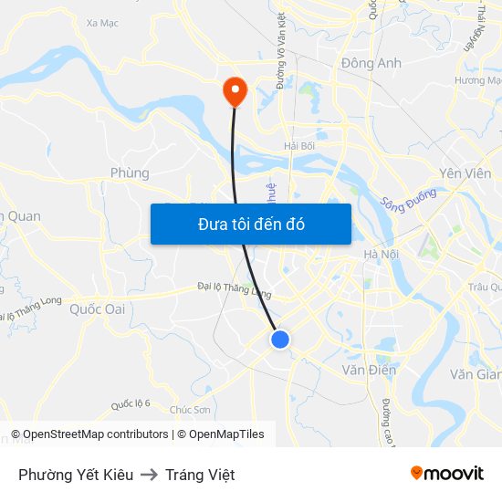 Phường Yết Kiêu to Tráng Việt map