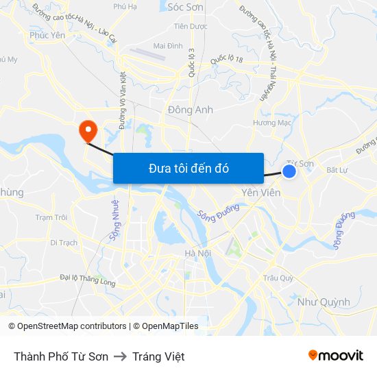 Thành Phố Từ Sơn to Tráng Việt map