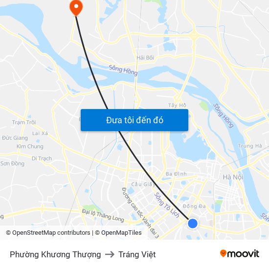 Phường Khương Thượng to Tráng Việt map