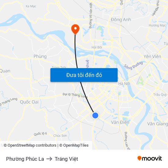 Phường Phúc La to Tráng Việt map