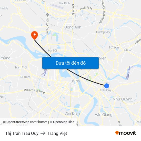 Thị Trấn Trâu Quỳ to Tráng Việt map