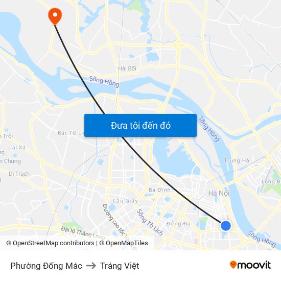 Phường Đống Mác to Tráng Việt map