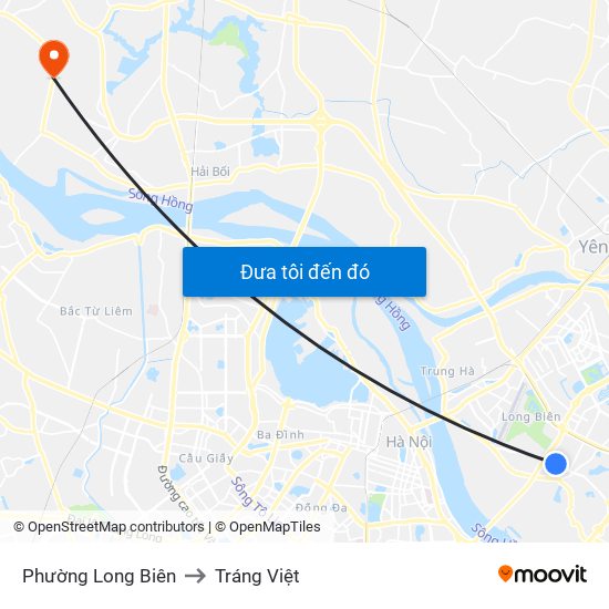 Phường Long Biên to Tráng Việt map