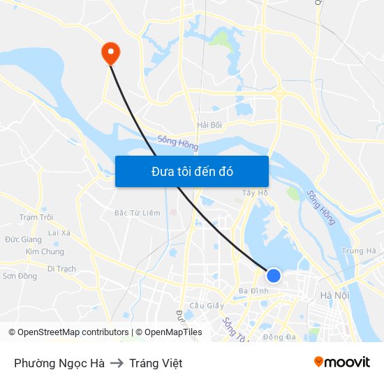 Phường Ngọc Hà to Tráng Việt map
