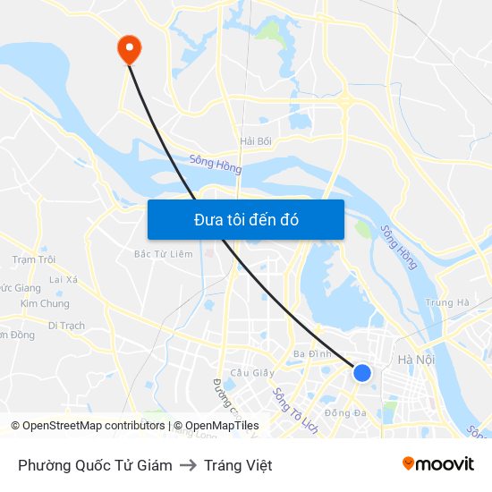 Phường Quốc Tử Giám to Tráng Việt map