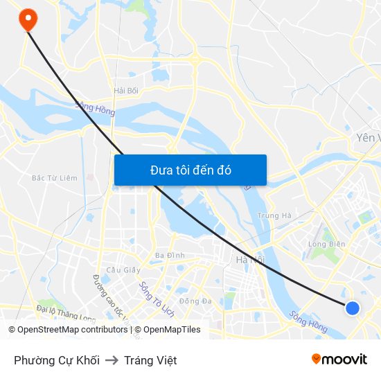 Phường Cự Khối to Tráng Việt map