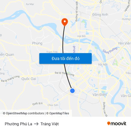 Phường Phú La to Tráng Việt map