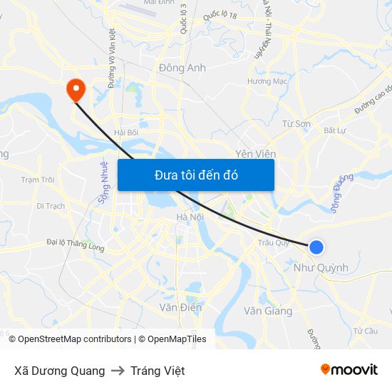 Xã Dương Quang to Tráng Việt map