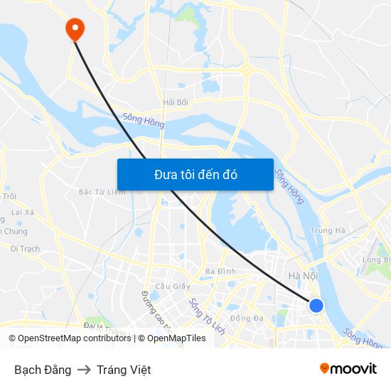 Bạch Đằng to Tráng Việt map