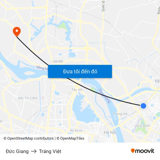 Đức Giang to Tráng Việt map